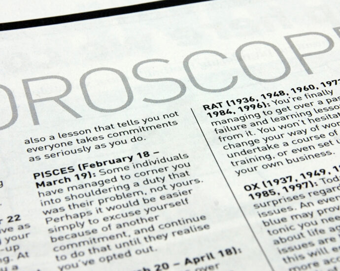 A photo of the horoscopes section of a newspaper.